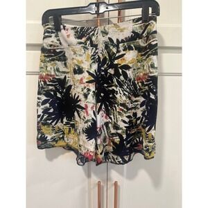 Valerie Steven Floral Print Shorts Smocked Waist Casual Summer Womens Small